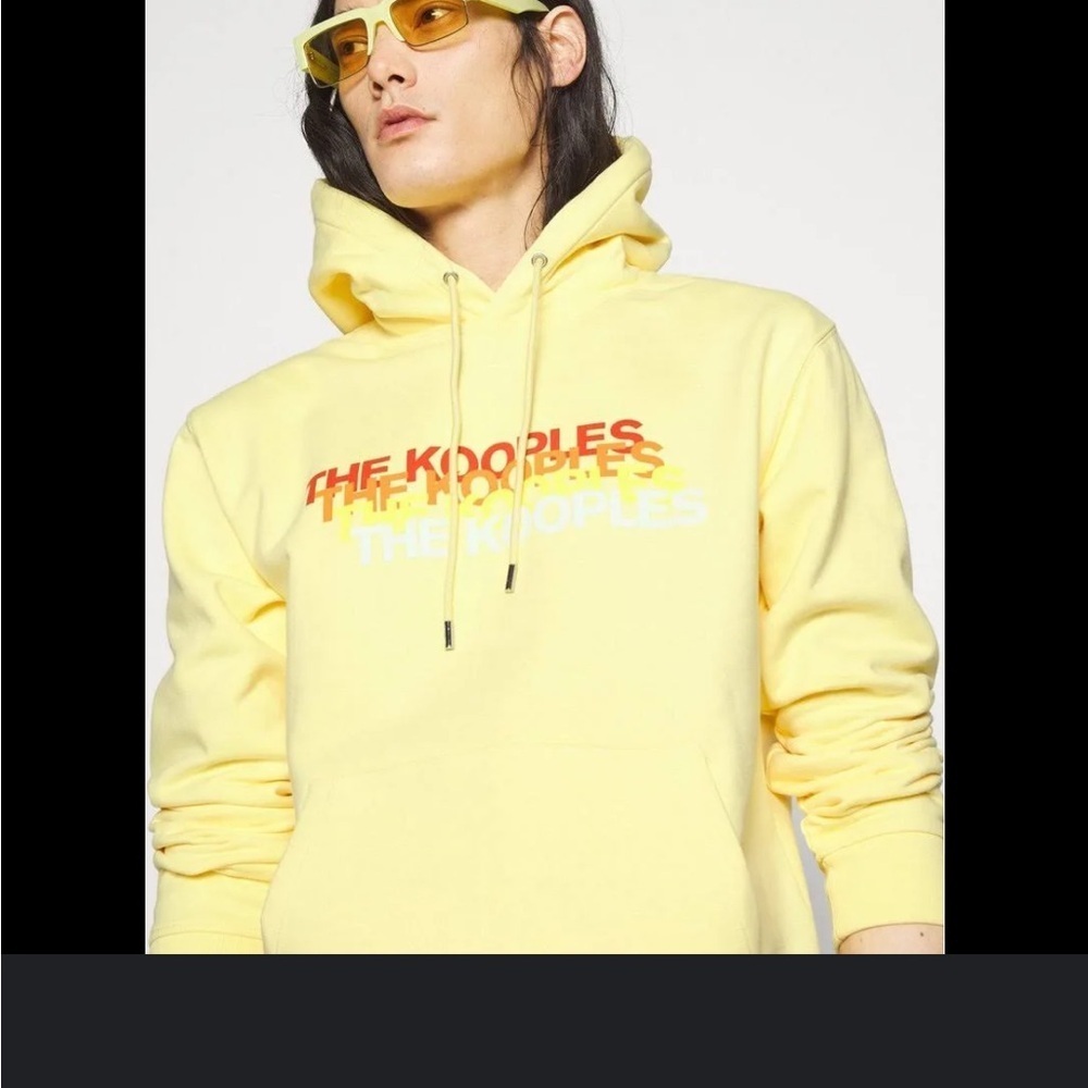 The Kooples Graphic Logo Hoodie Yellow Unisex Size S